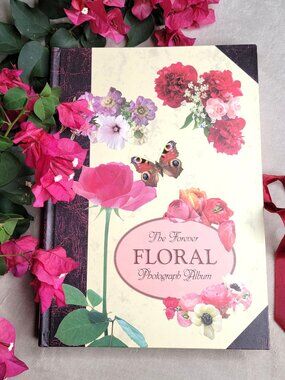 Vintage Floral Photo Album Scrapbook Ribbon Tie New Old Stock Cottagecore Gift